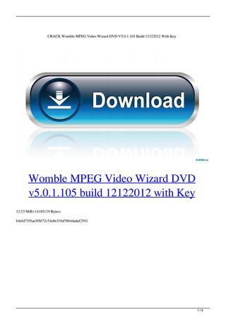 Womble Mpeg Video Wizard Dvd 5.0 Serial